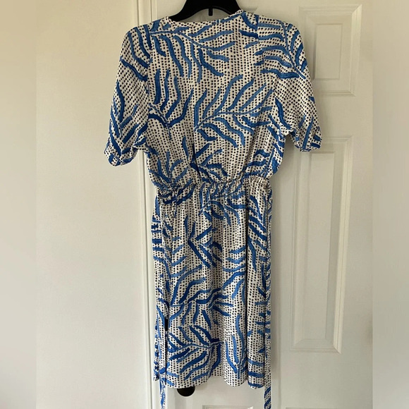 NIC+ZOE Women's Palm Dot Dress Faux Wrap Tie Waist With Pockets XS - Picture 6 of 6